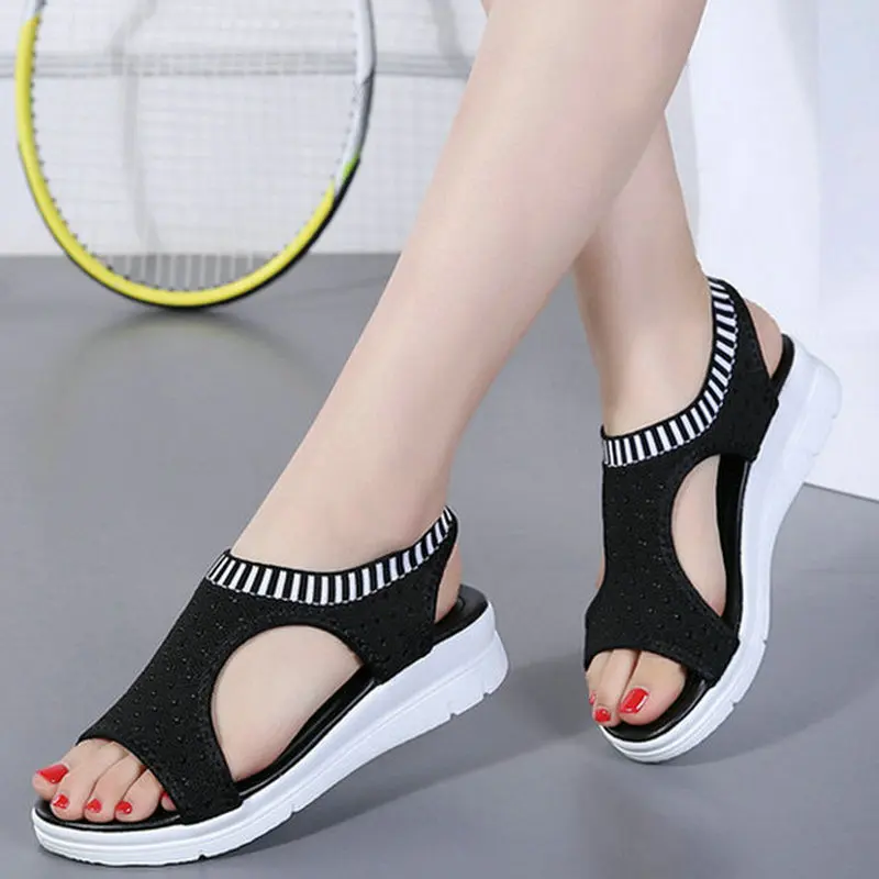 

Women Plus Size Summer Shoes Mesh Fish Platform Sandals Women's Casual Wedge Sandals Ladies Light Casual Shoes Zapatillas Muje