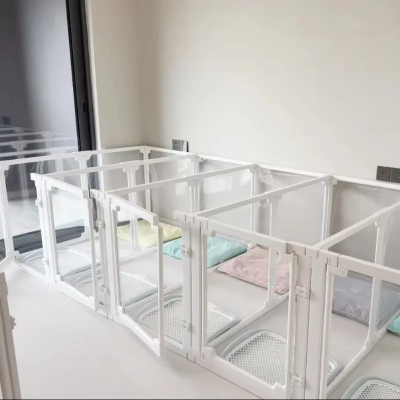 Clear Plastic Classic Modern Dog Cage Button Closed Solid Design Medium/Puppy Eco-Friendly Pet Toy Fence Indoor