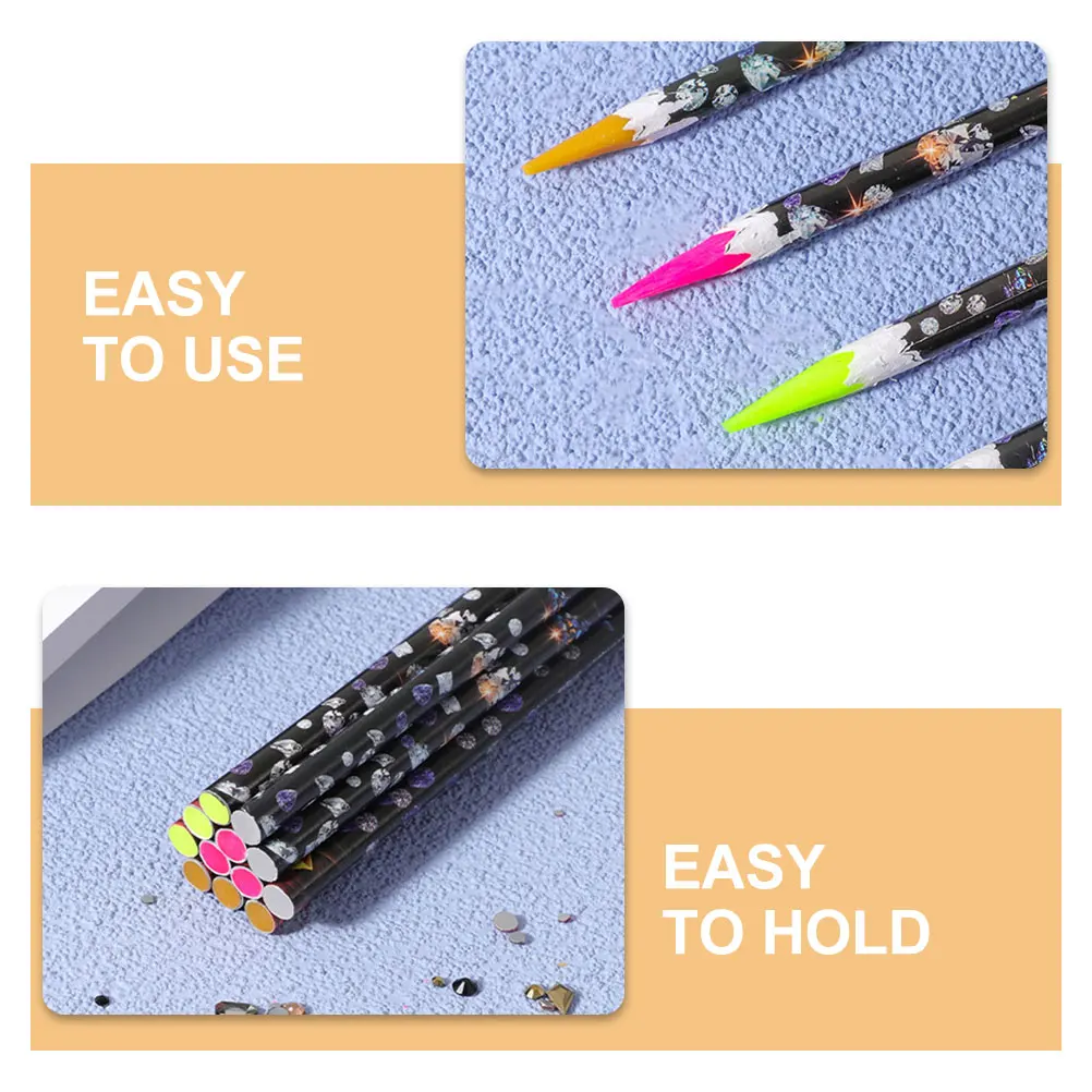 4Pcs Gem Picker Tool for Rhinestones Nail Art DIY Kit Professional Wax Pencil Easy Hold Manicure Design Dotting Tools Set