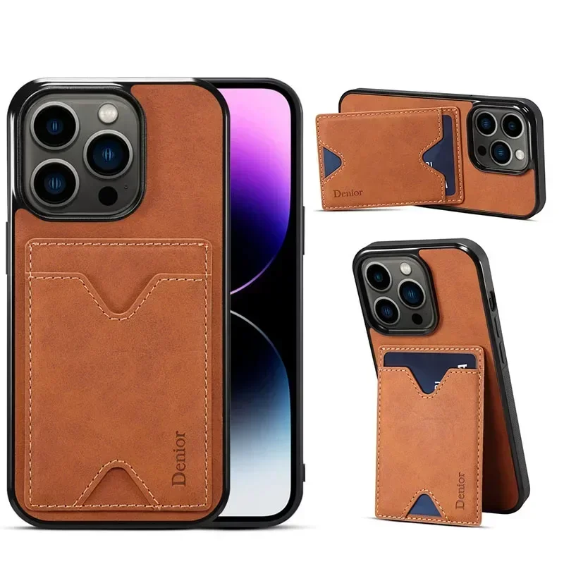 EUCAGR Luxury Shockproof Leater Flip Case Coque for iPhone 15 14 13 12 Pro Max 15Plus 14Plus Magnet Shell Back Holder Cover Case