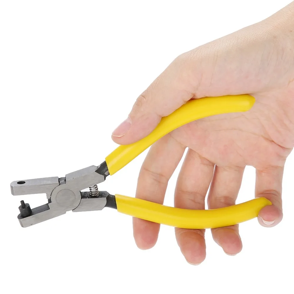 Professional Yellow Handle Hole Punch Plier 2mm Round Hole Handheld Belt Hole Punch Hole Puncher DIY Crafts