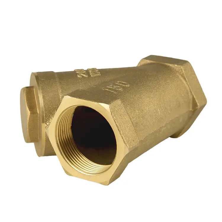 Brass Y‑Shaped Baffle Check Valve One‑Way American Standard NPT Thread Industrial Pipeline Valve
