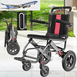 alloy frame travel Wheelchair scooter folding light ultra-light small simple travel portable trolley for the elderly