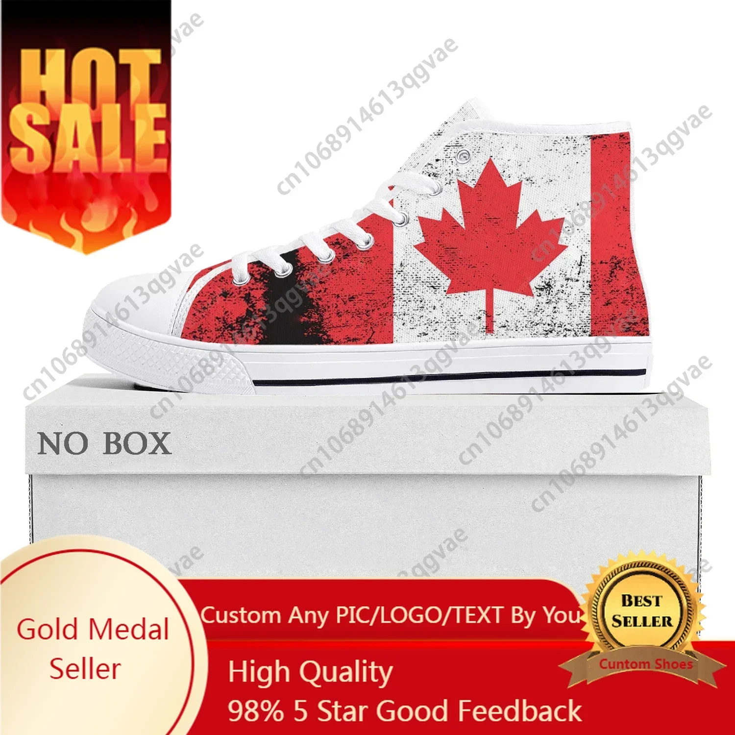 

Canadian Flag High Top Sneakers Mens Womens Canvas Sneaker Canada Casual Couple Shoes Custom Shoe