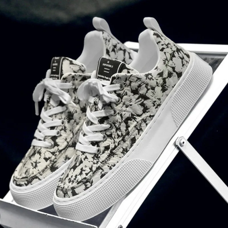 Baskets en toile imprimée à l'offre elles optiques confortables et respirantes, chaussures décontractées à la mode, automne, nouveau, 2024