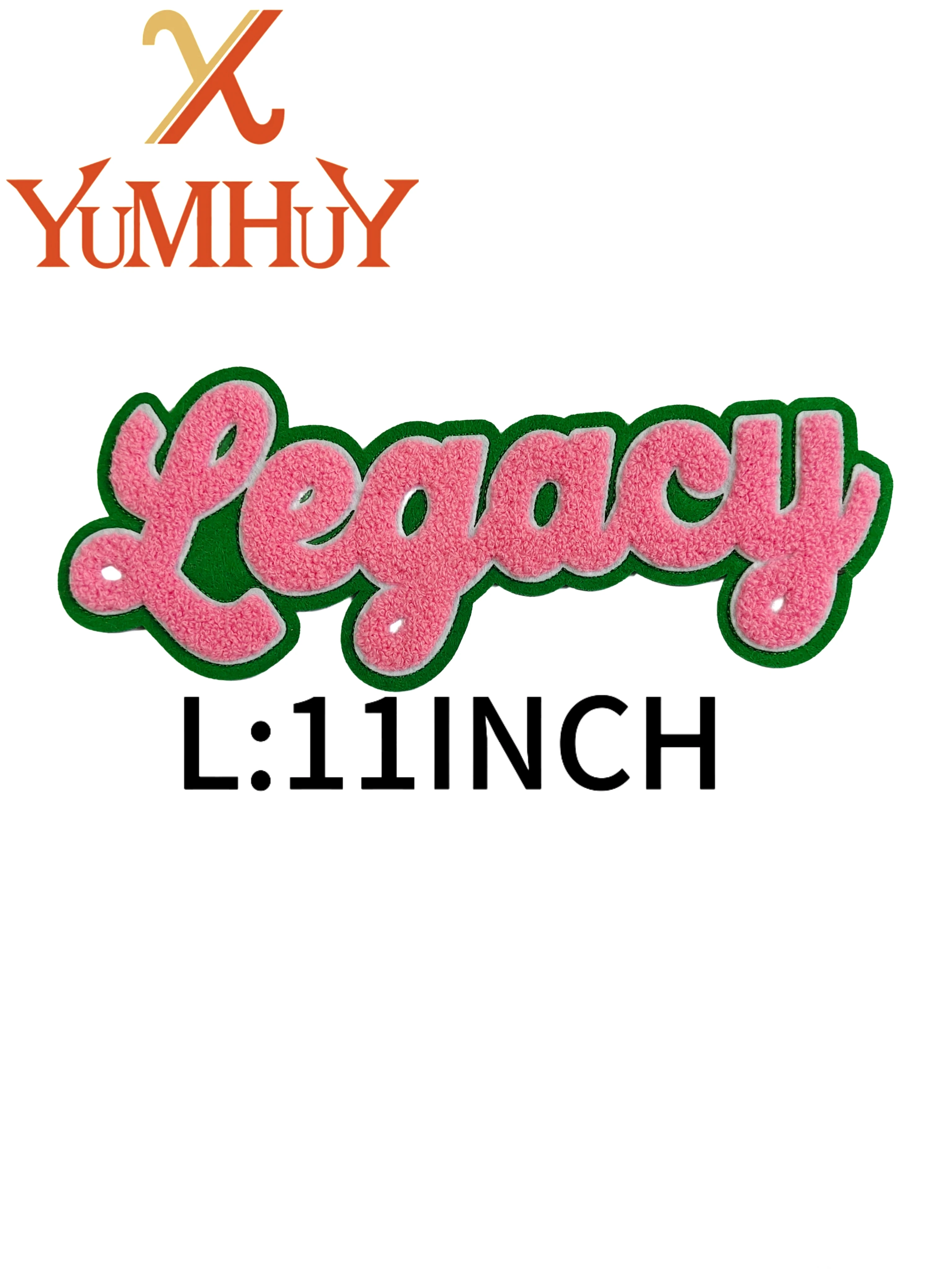 

Chenille Patch for Clothing and Handbag, Sorority Iron-on Patch, Letter "Legacy" 11 in