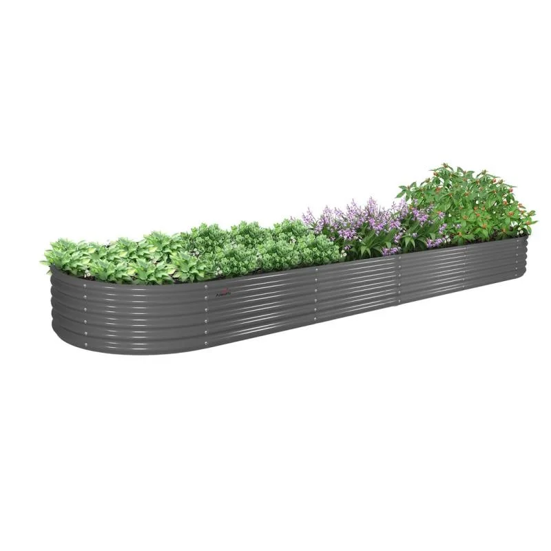 

Galvanized Raised Garden Beds, Oval Metal Planter Box for Vegetables, Flowers and Herbs, Anti-Rust, Easy Setup, Quartz Grey