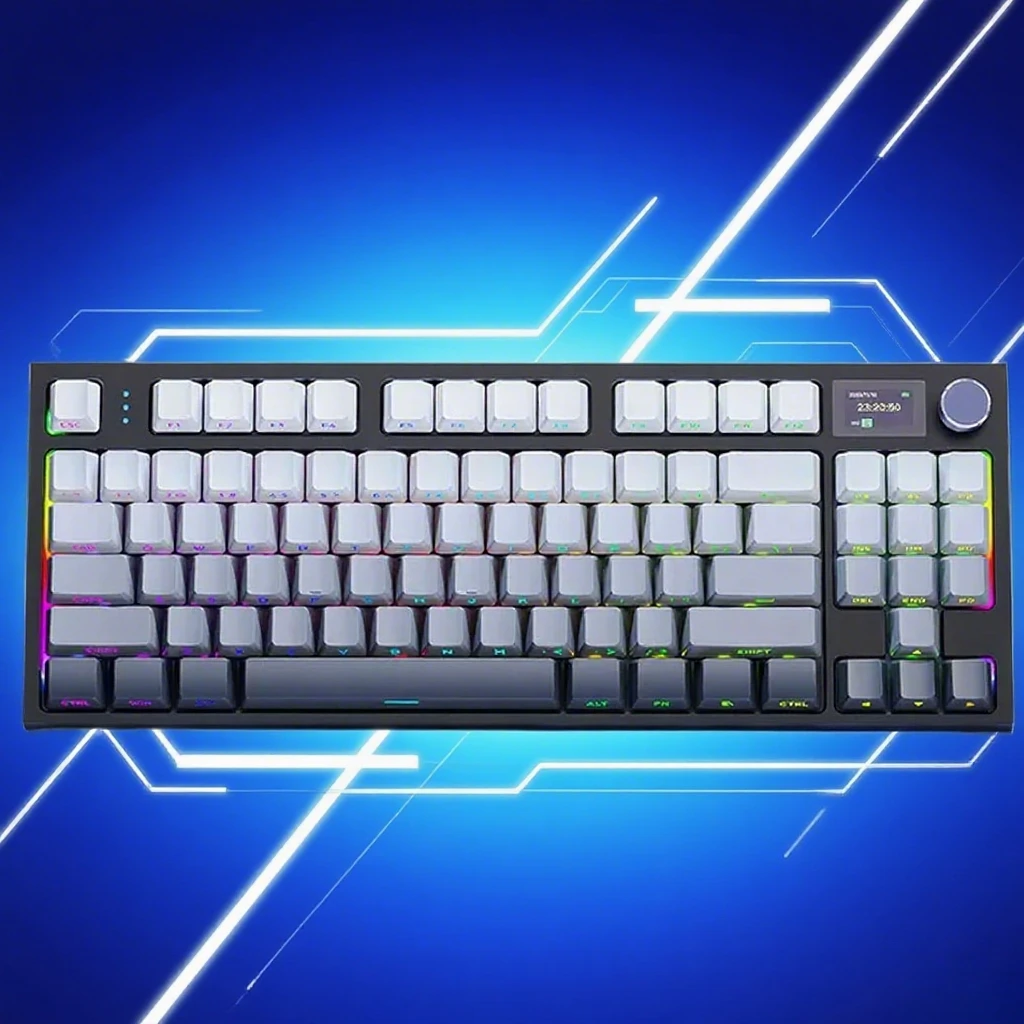 

Attack Shark K86 Wireless Mechanical Keyboard - Metal Knob, Gasket Mount, Hot-Swappable, TFT Screen, RGB Backlit for Gaming