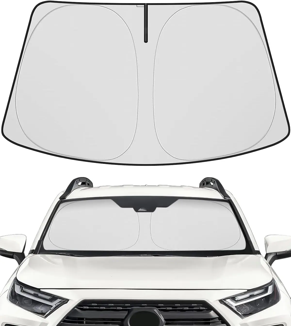 

Windshield Sun Shade For Toyota RAV4 2019-2020 2021 2022 -2025 Accessories Foldable Car PET Sunshade Keeps The Car Cool Inside