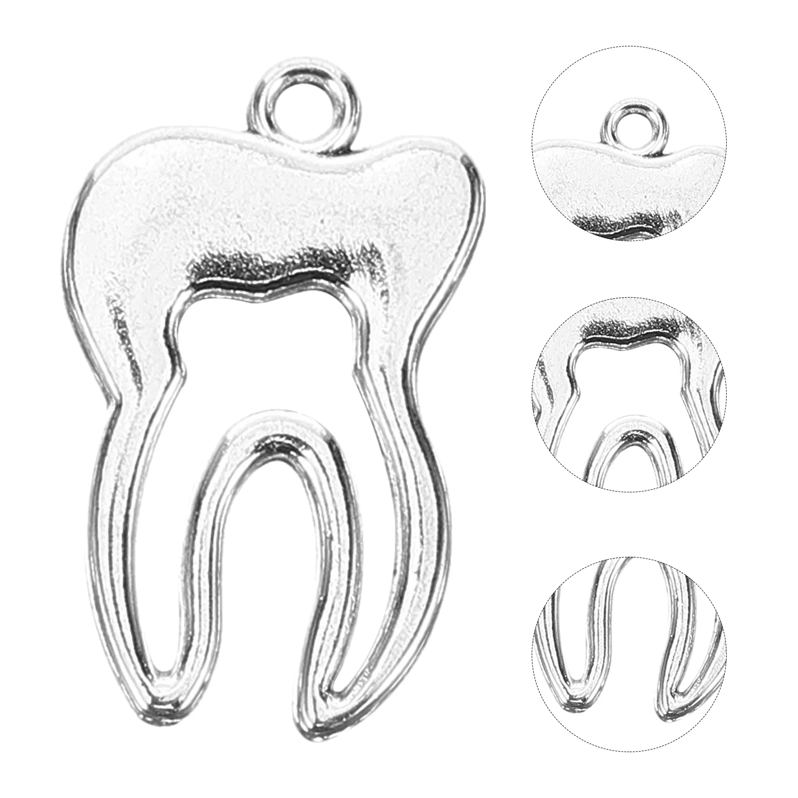 

50pcs Simulated Tooth Pendant DIY Jewelry Charms Mini Safe Material Non Deform Easy Install Necklace Keychain Bracelet
