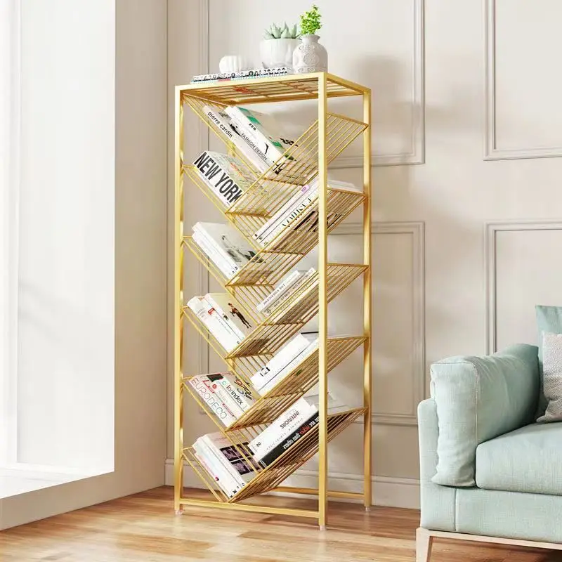 Simple bookshelf, floor-to-ceiling, simple storage rack