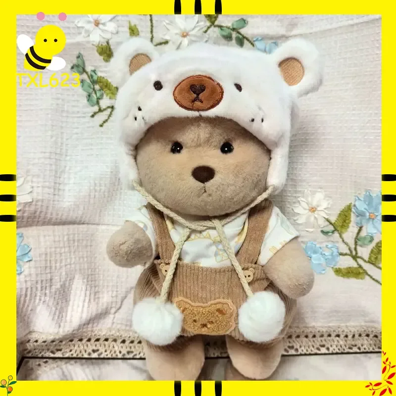 

30cm Lena Little Bear Plush Doll Replacement Bathrobe Cute Mink Fur Bear Hat Shark Doll Clothes Dress up Accessory for Toys