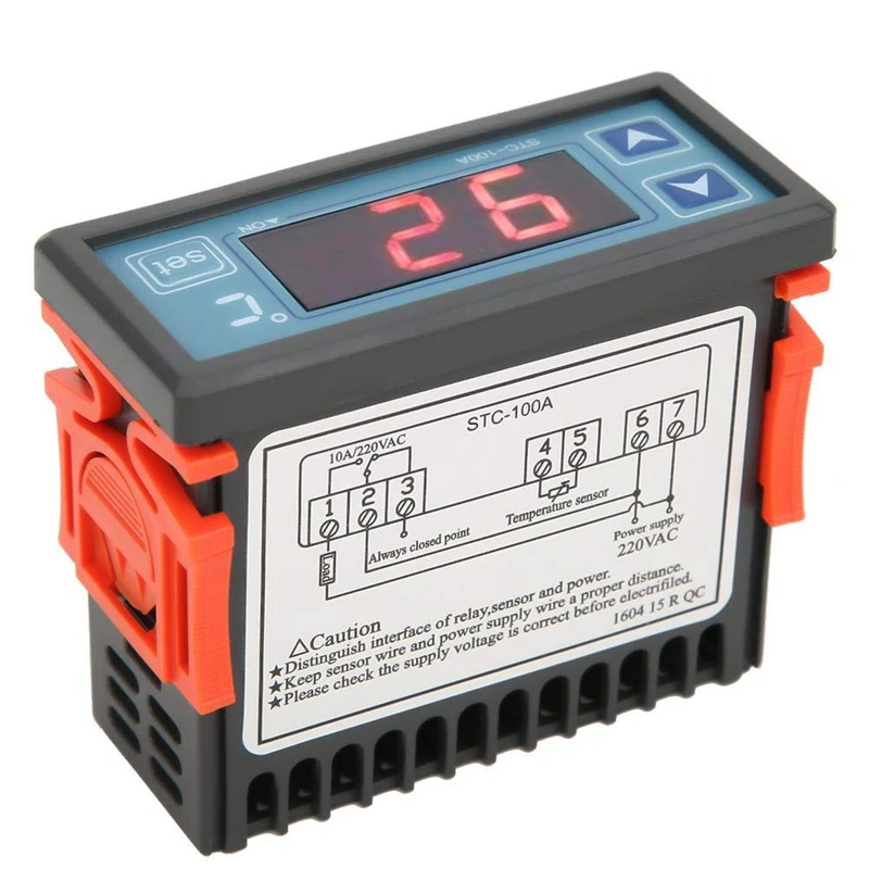 STC-100A Temperature Controller Cool Heat Refrigerator Thermostat Regulator Thermoregulator Thermocouple Sensor,AC 220V