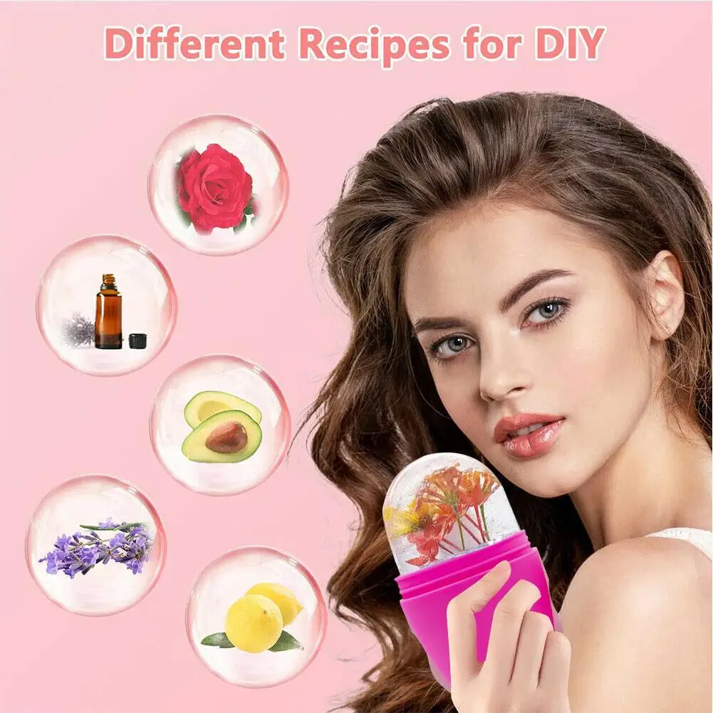 Silicone Ice Cube Massager Face Ice Roller Mold Reusable Beauty Care Reduce Lifting Facial Face Skin Contouring Tool Acne C E4J3