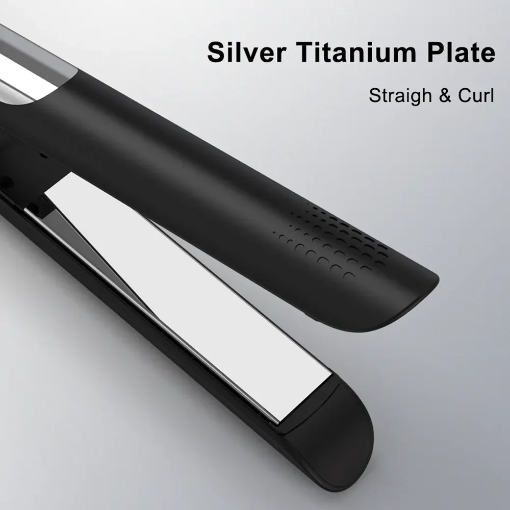 لوحة مرآة تيتانيوم ماكس 230 ℃ مكواة فرد الشعر الاحترافية وتجعيد الشعر 2 في 1، شاشة LCD متعددة الوظائف، حديد مسطح، تسخين PTC #4