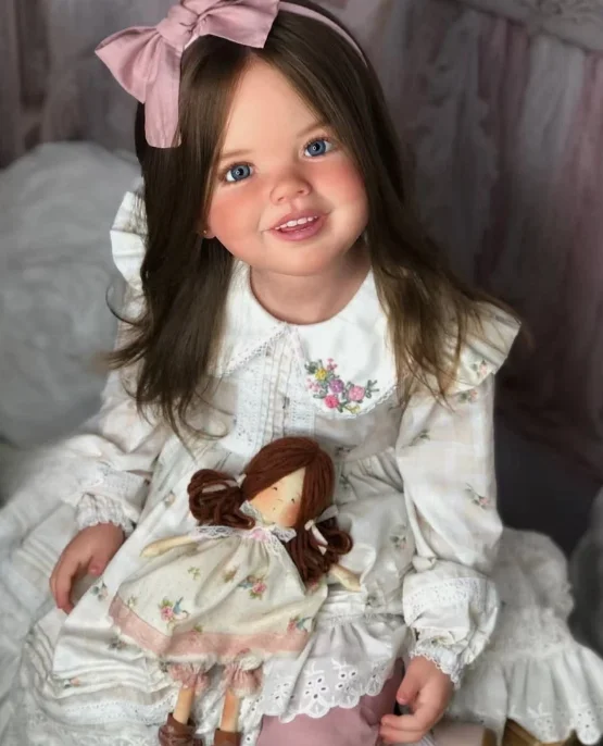42inch Delphi Artist Painted Reborn Baby Doll with Rooted Hair Cloth Body Toy Toddler Gir