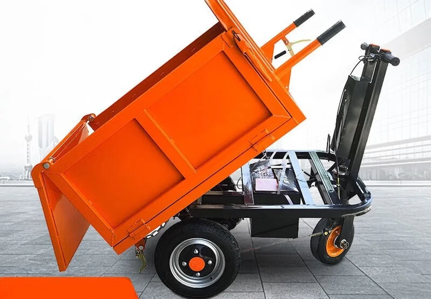 

Construction site electric ash bucket car small hand truck for construction engineering