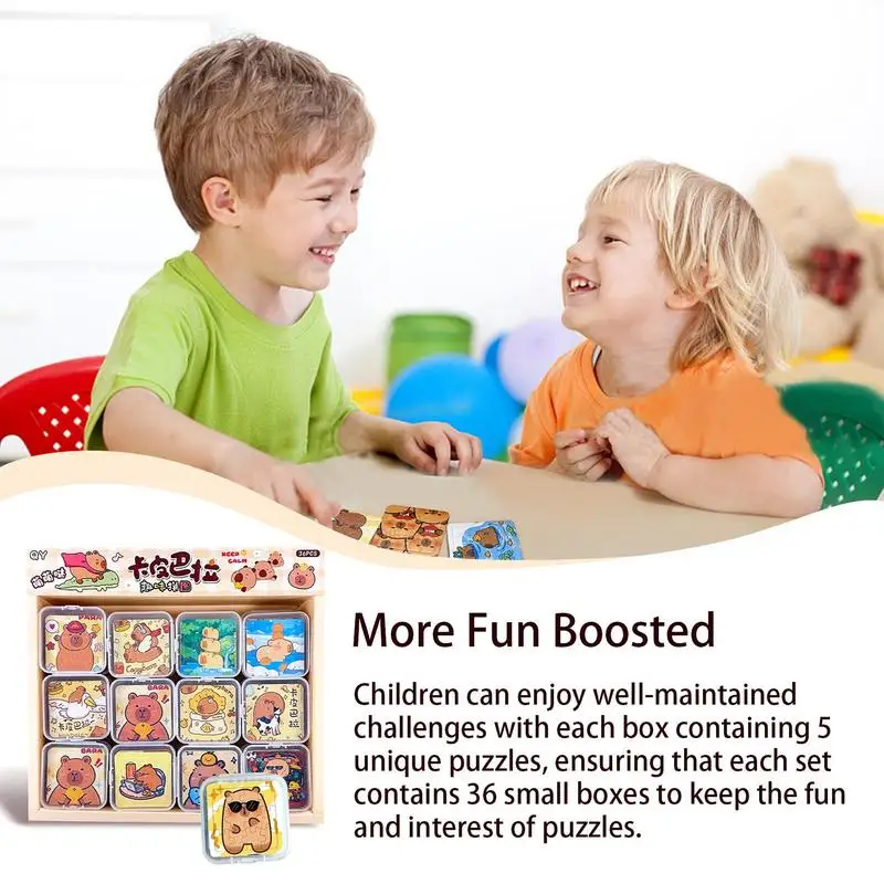 

Cute Animal Puzzles 36X Capybara Colorful Crafts Puzzle Box For Home Decor Portable Adorable Colorful Art Jigsaw For Adults