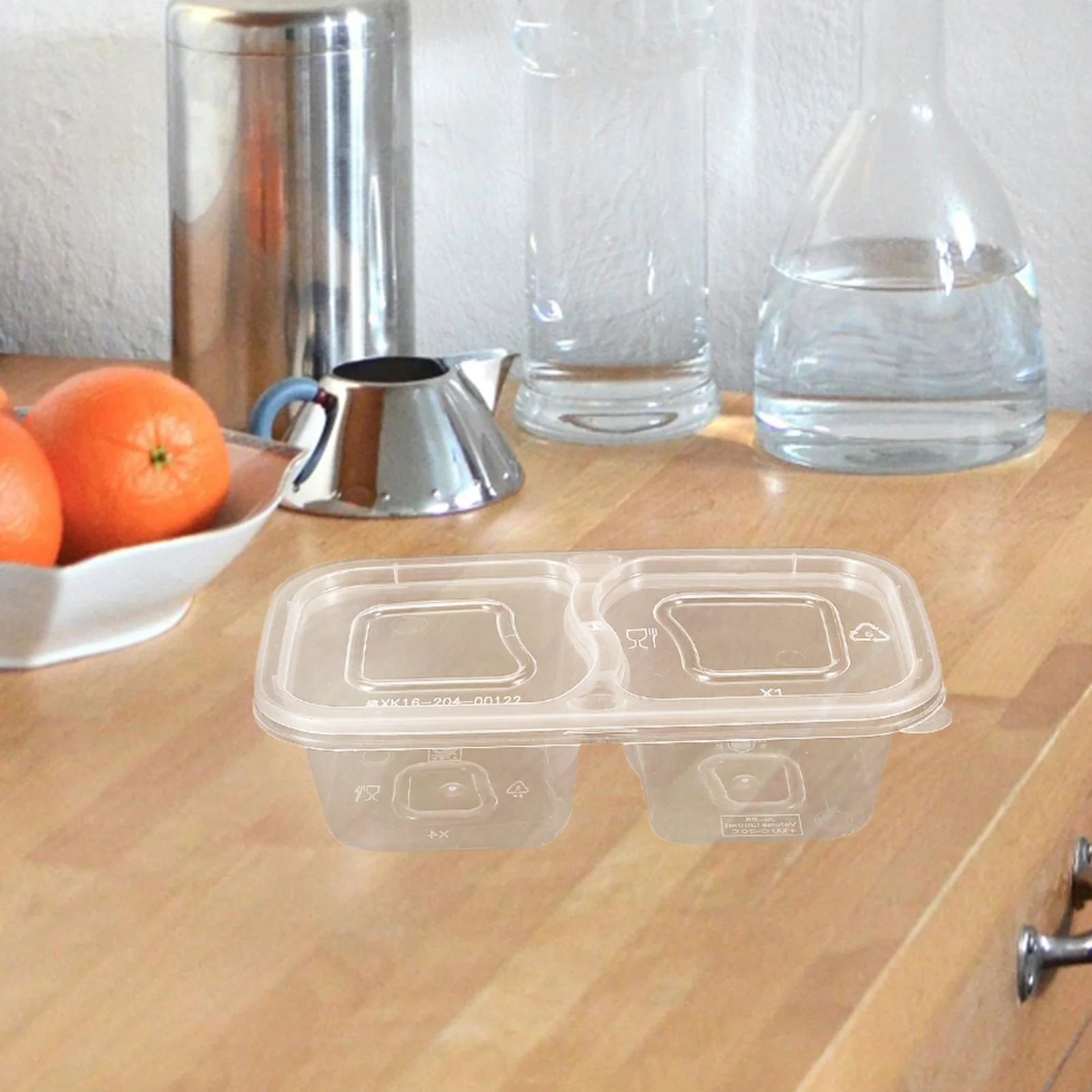 

20Pcs Disposable Double Compartment Condiment Containers Leakproof Portable for Travel Camping Picnic Snack Storage