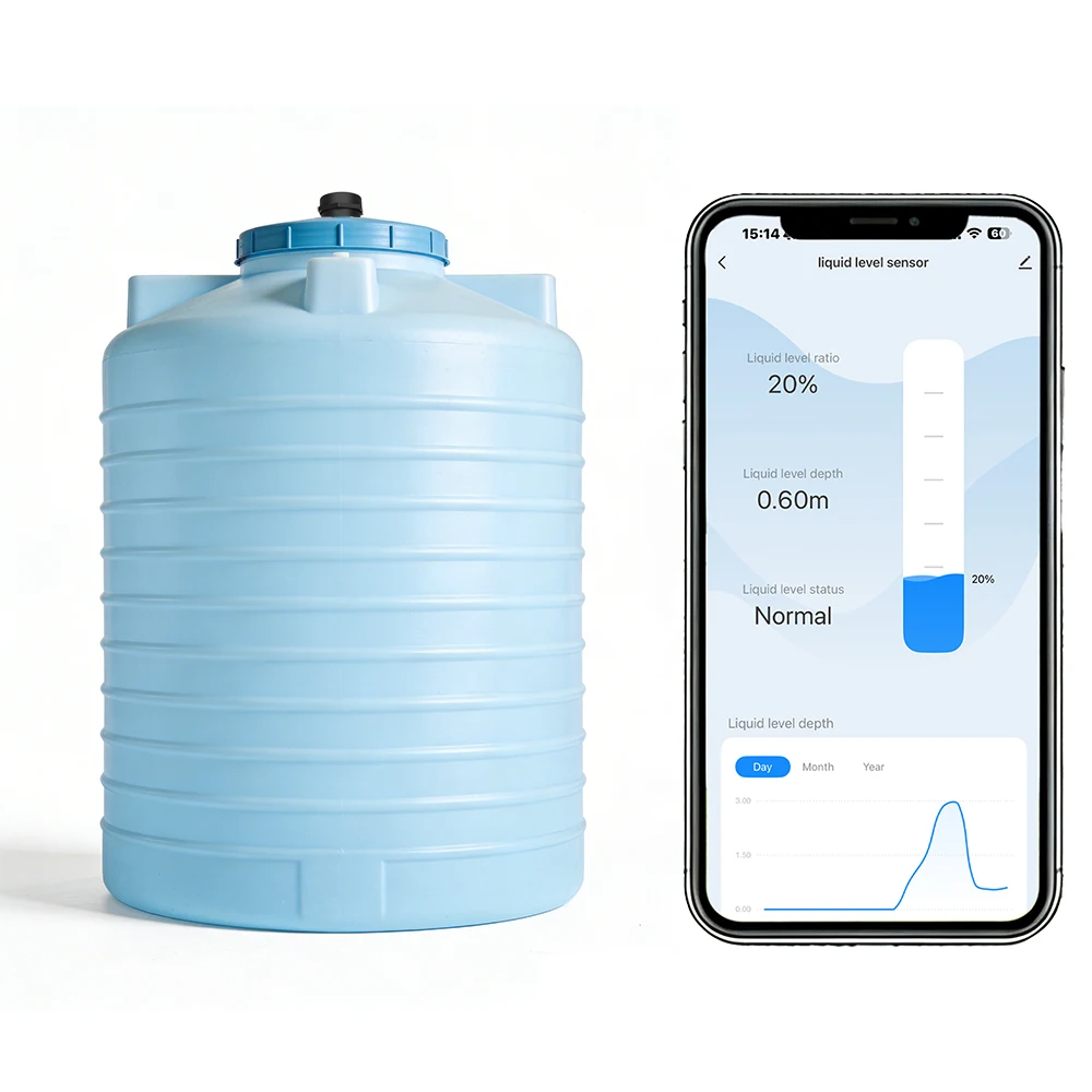 Moniteur de niveau de réservoir, capteur de niveau d'eau ultrasonique, détecteur de particules solides et liquides, application intelligente Tuya, alarme à distance Wifi, en temps réel