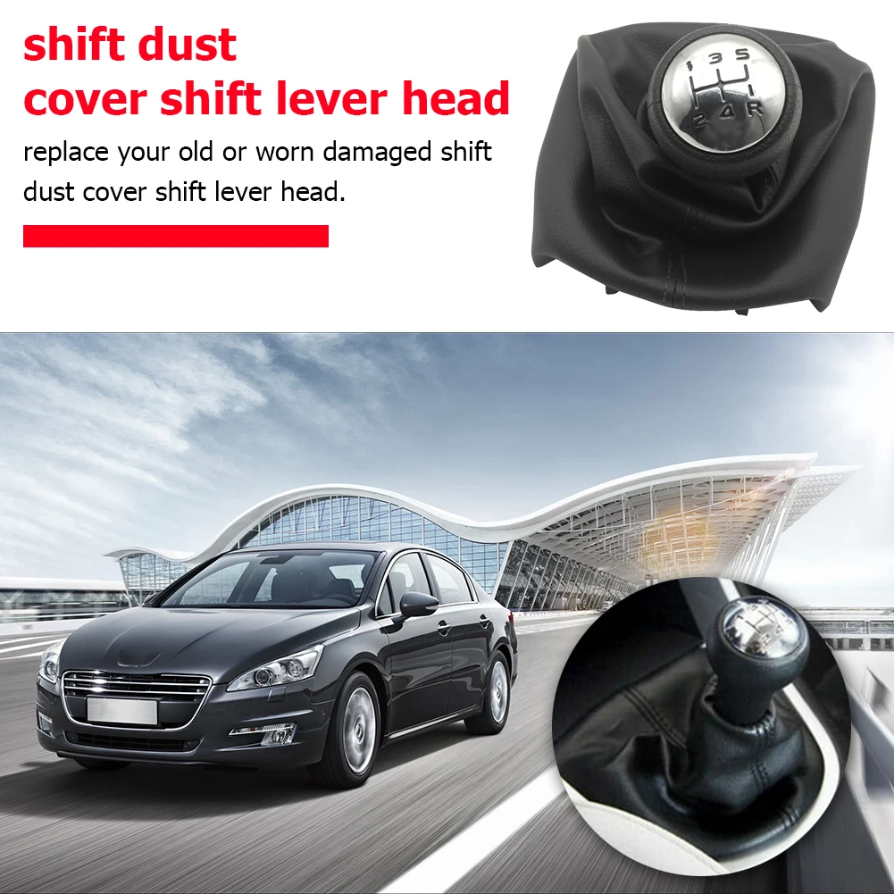 

For Peugeot 206 207 307 Shift Knob Collar Lever Stick 5 Speed Shift Knob Gaiter Boot Cover for Citroen C3/C4/C5 Car Accessories