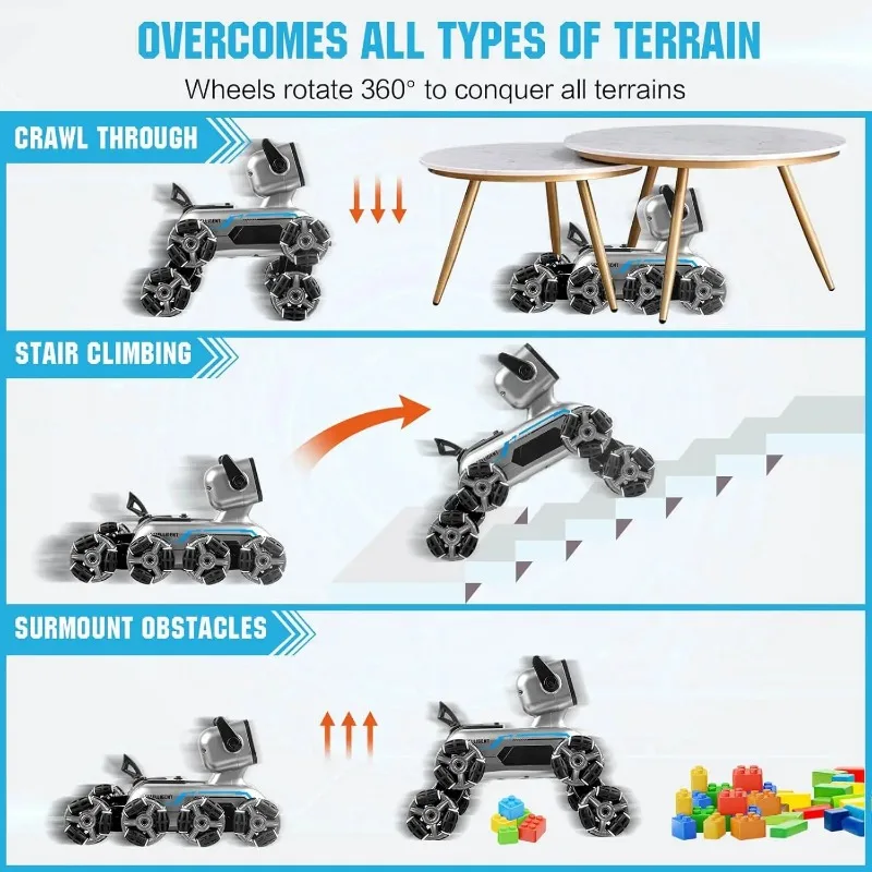 Robot Dog, auto RC Stunt per cani telecomandate da 2,4 Ghz con musica e luce, regali di compleanno per adulti