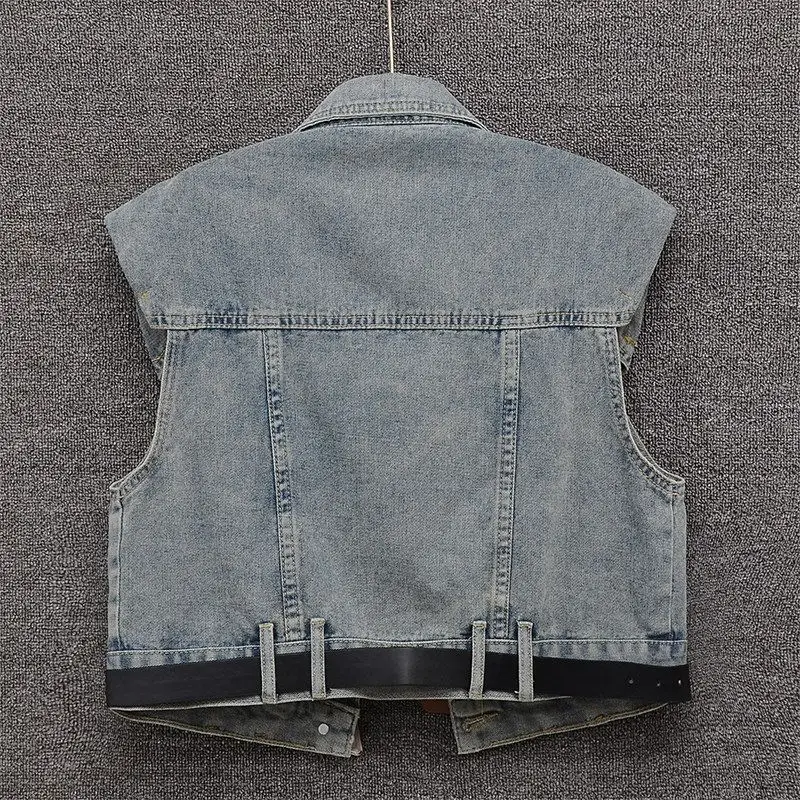Denim Vests Women Trendy Korean Style single-breasted Vintage Spring All-match Daily Streetwear College Fashion New Design Chic