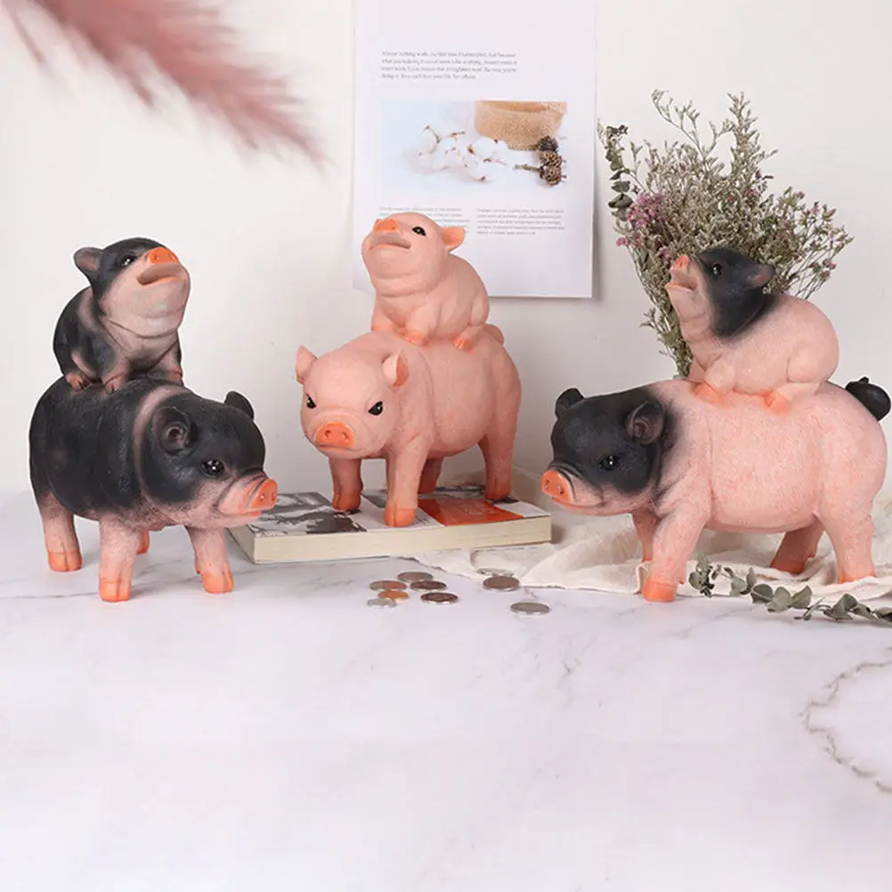 1Pcs Premium Resin Pig Saving Pot Large Capacity Coin Bank Money Organizer for Children Daily Savings Habit Training Birthday