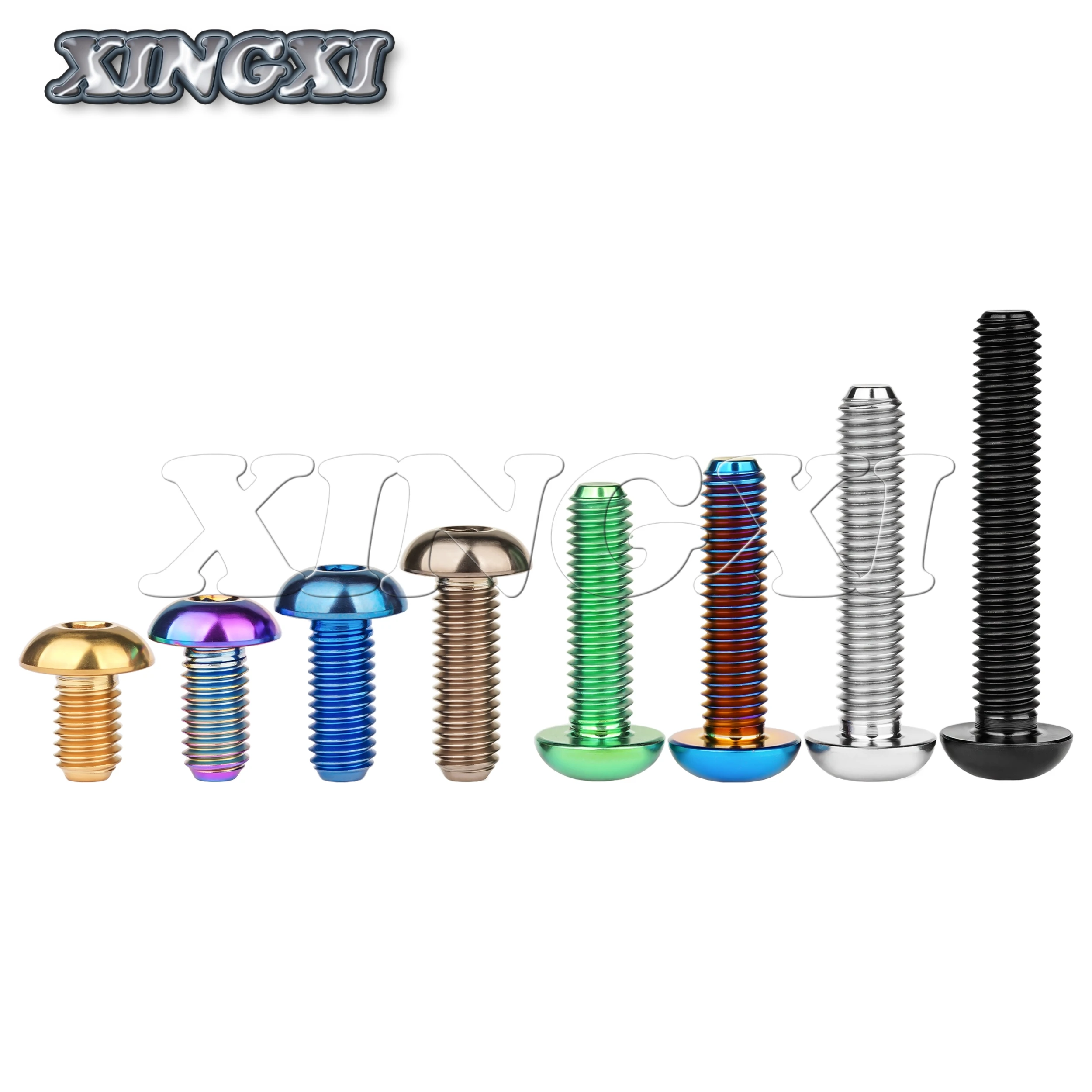 Xingxi Titanium Bolt M5/M6 x 8 10 12 16 15 18 20 25 30mm Bottle Cage Bracket Hexagonal Round Head Screw for Bicycle Parts