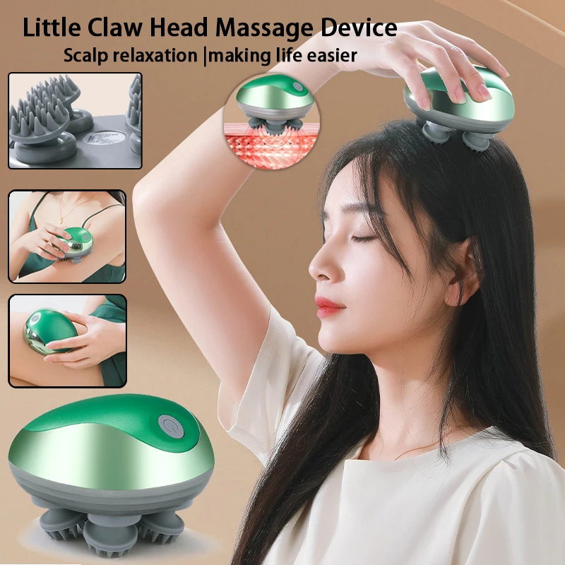 

Новый бытовой массажер для головы, водонепроницаемая зарядная модель осьминога, многофункциональное устройство для разминания вибрационной терапии с отпуском давления