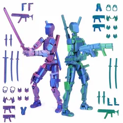13 Robot Action Figure with Multiple Accessories Multi-Jointed Action Figures Full Body Mechanical Movable Toy Gifts for Him