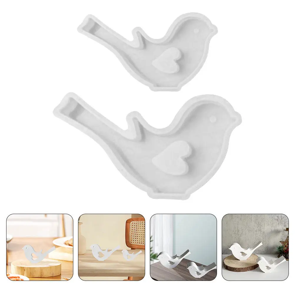 2Pcs Realistic Bird Silicone Mold Easy Clean Reusable for Creative Cookie Baking Chocolate Candy Fondant DIY Craft Decorative