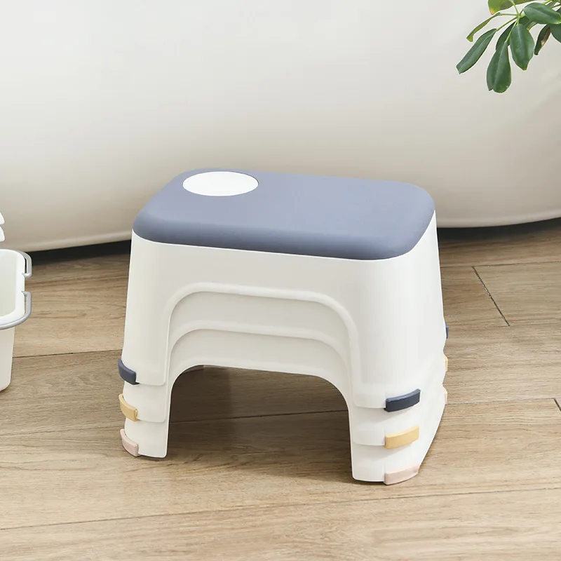 Household Simplicity Stackable Plastic Low Stool Non Slip Bathroom Stool Living Room Coffee Table Thickened Small Bench