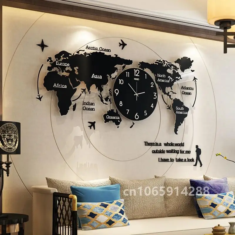 Unique Acrylic Wall Clock 3D DIY Large Wall Hanging Clock with Stickers Home Decorations