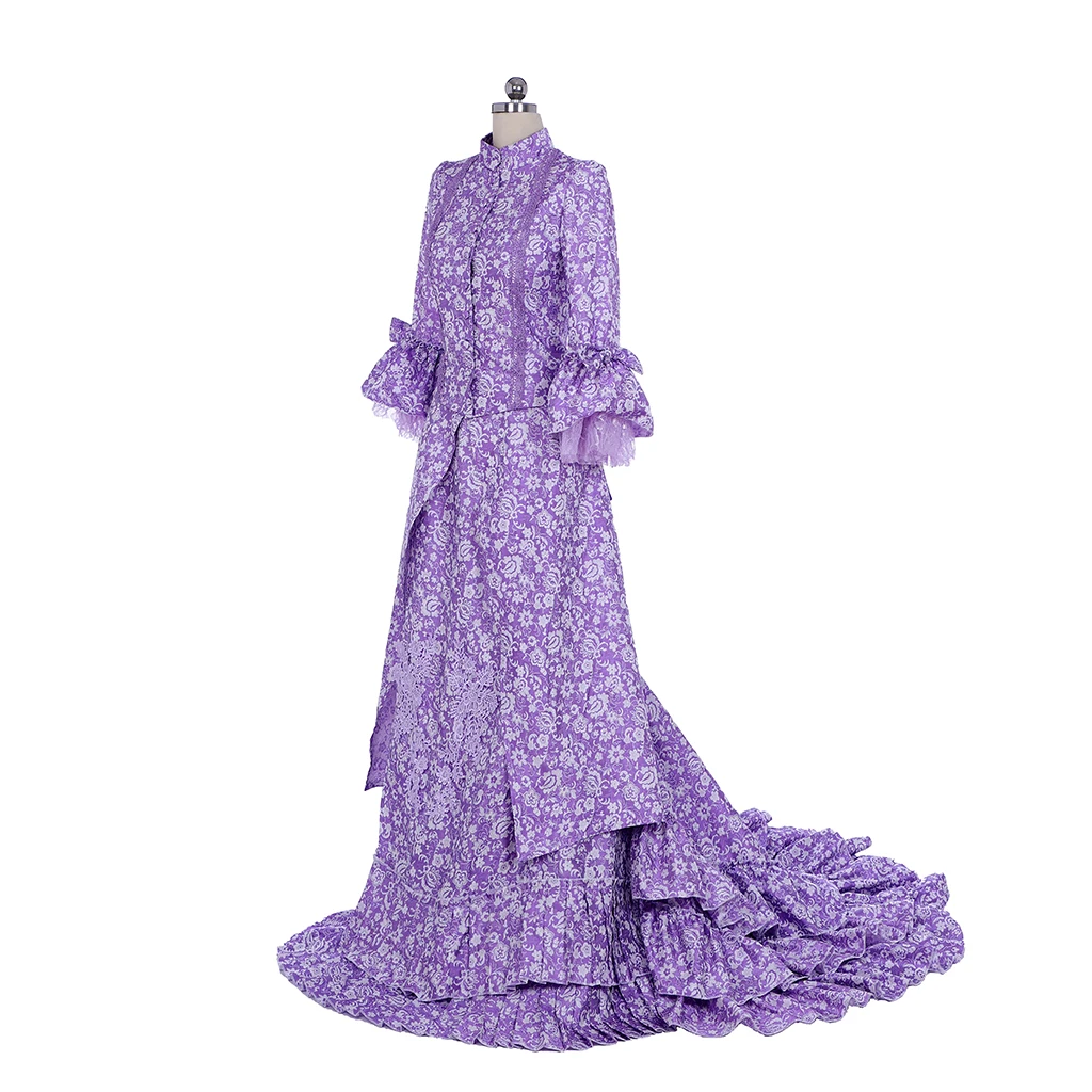 18th Century Victorian Costume Women's Fantasy Purple Dress Dress Tea Party Costume Robe Adult Ladies Custom Clothing