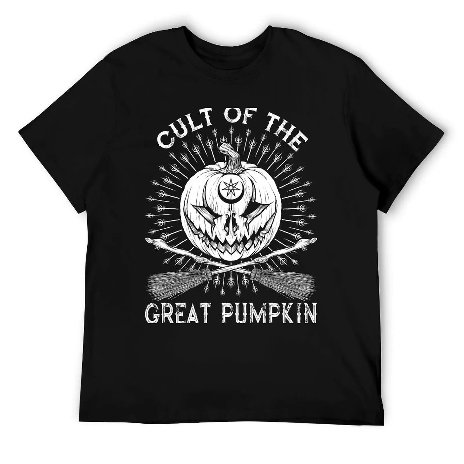 

Cult of the Great Pumpkin Crossed Brooms T-Shirt t shirts for man cotton soft man t shirt graphic T-Shirt