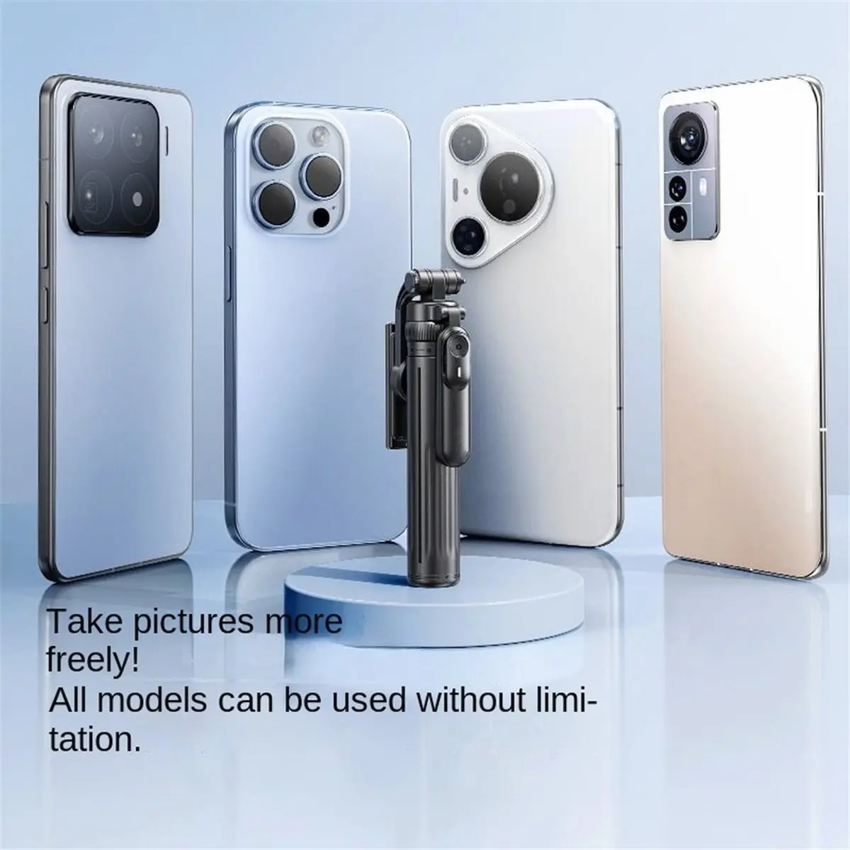 Selfie Stick,Overhead Selfie Stick Phone Tripod,Extension Tripod for LiveStreaming Vlog,Includes Wireless Remote Control
