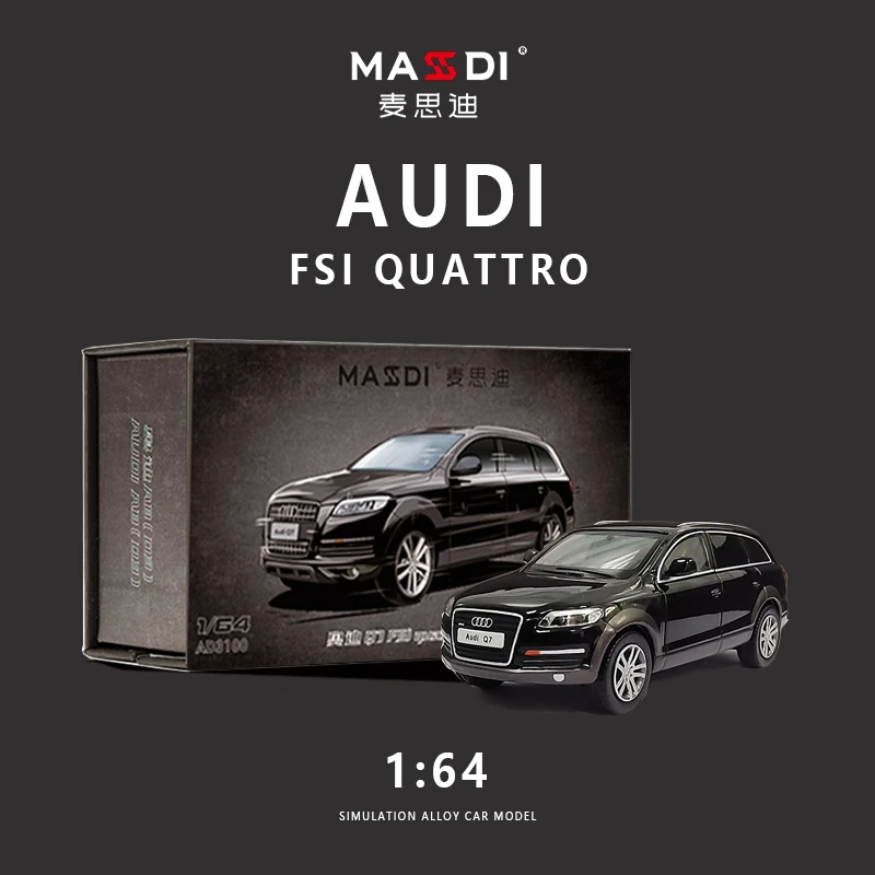 

MASDI 1/64 Audi Q7 роскошный внедорожник, литая под давлением модель автомобиля из сплава, игрушка для мальчиков, коллекционный дисплей для взрослых.