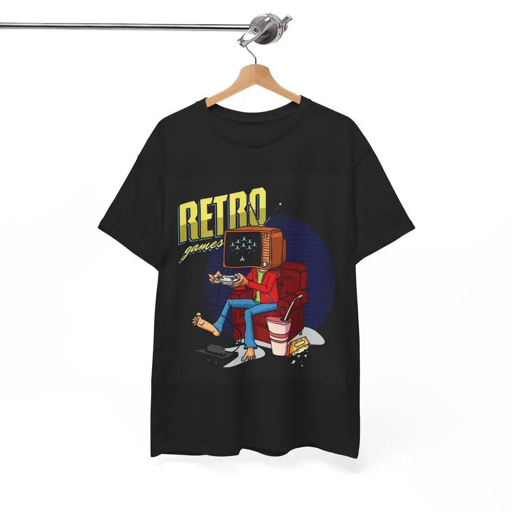 Retro Tv Gaming Tshirt 90s Kids Graphic Console Unisex Heavy Cotton Tee