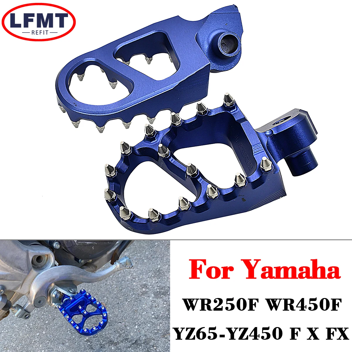 For YAMAHA YZ250FX YZ450FX WR250F WR450F YZ65 YZ85 YZ125 YZ250 YZ250F YZ450F Motorcycle Foot Pegs Rests Footrest Footpeg Pedals