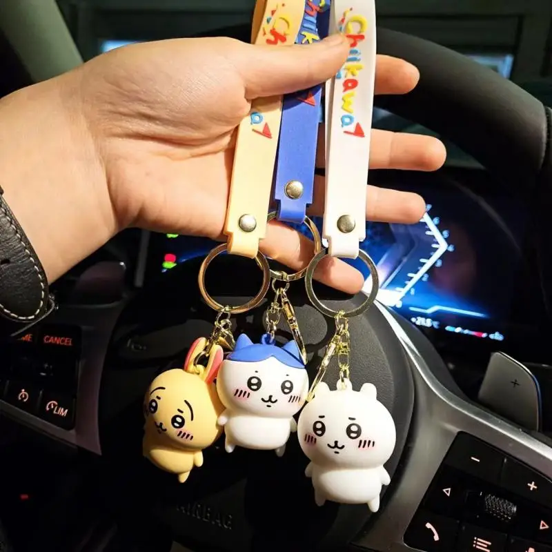 Miniso Cartoon Chiikawas Hachiwares Usagis Pvc Soft Rubber Material Doll Keychain Cute Backpack Pendant Decoration Gift