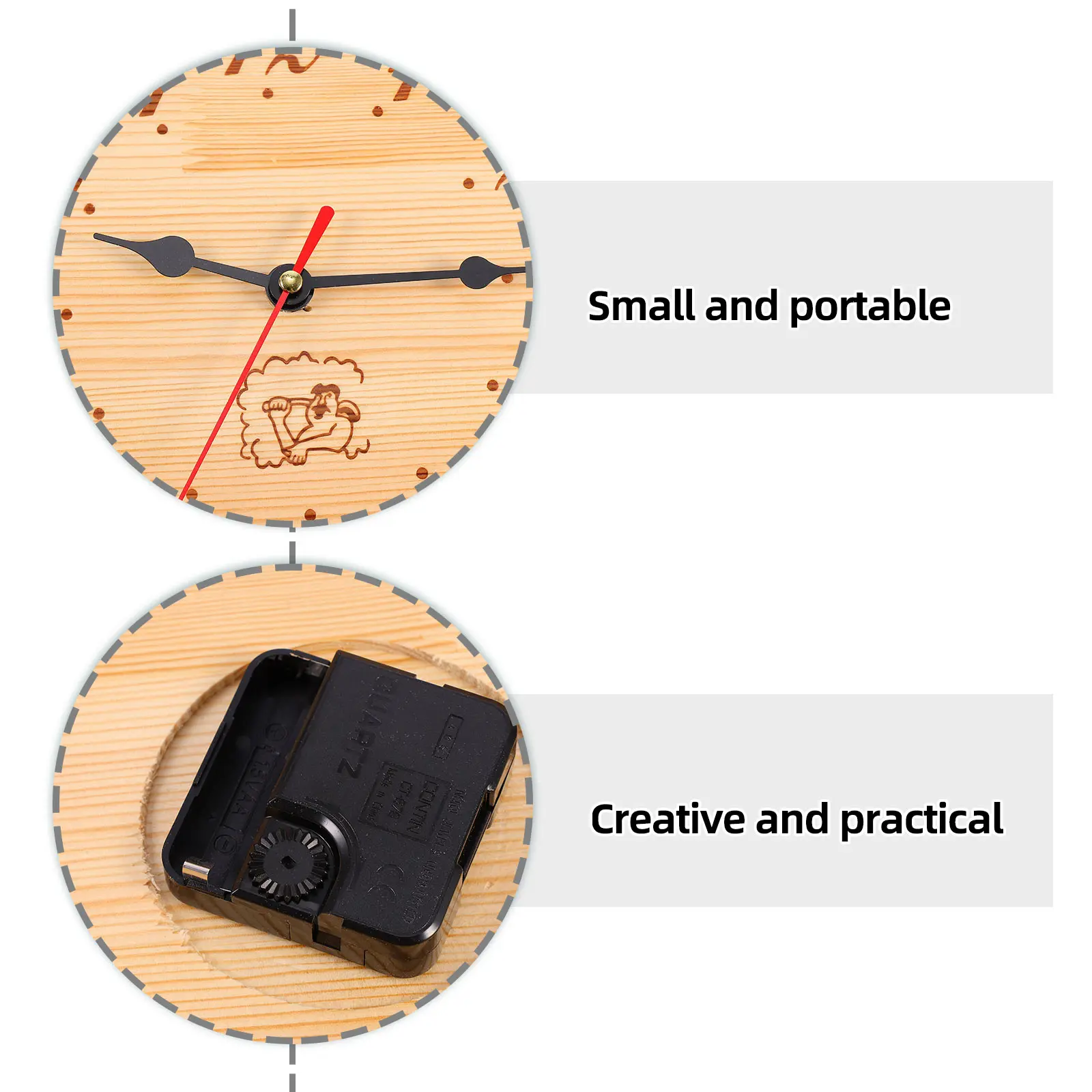 

1pc Wooden For Sauna Decorative Wall Hanging Clock Heat Resistant Humidity Proof Sauna Equipment Bedroom Living Room Decor Wood
