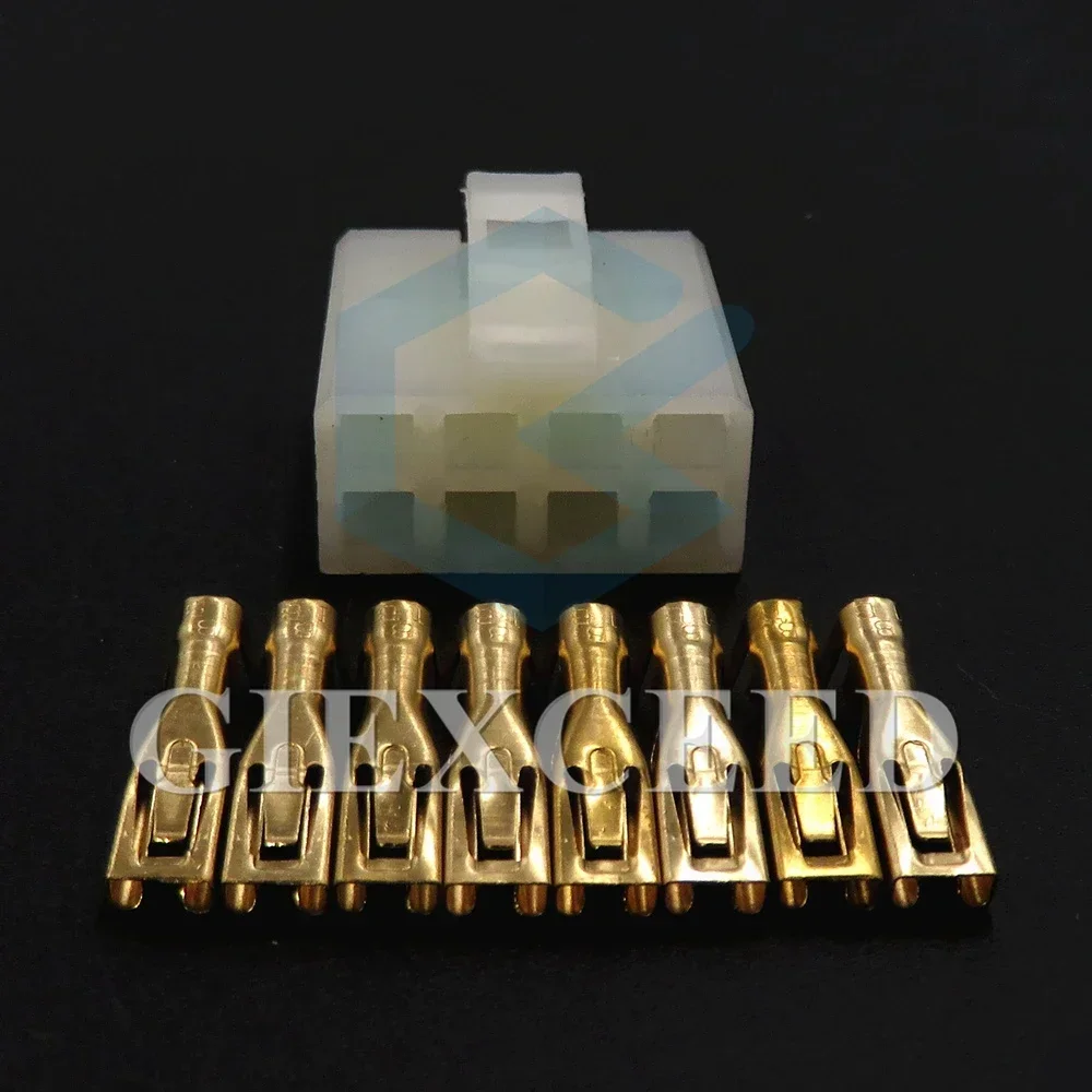 2 Sets 8 Pin White Automotive Connector Electric Wiring Plastic Houing Adapter 3.5 Series Car AC Assembly Unsealed Socket