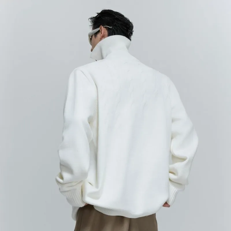 WVGA primavera otoño nuevo hombre marea perla adornado diseño de moda suéteres con cuello en V nicho Chic Casual chaqueta de manga larga Ins W12860