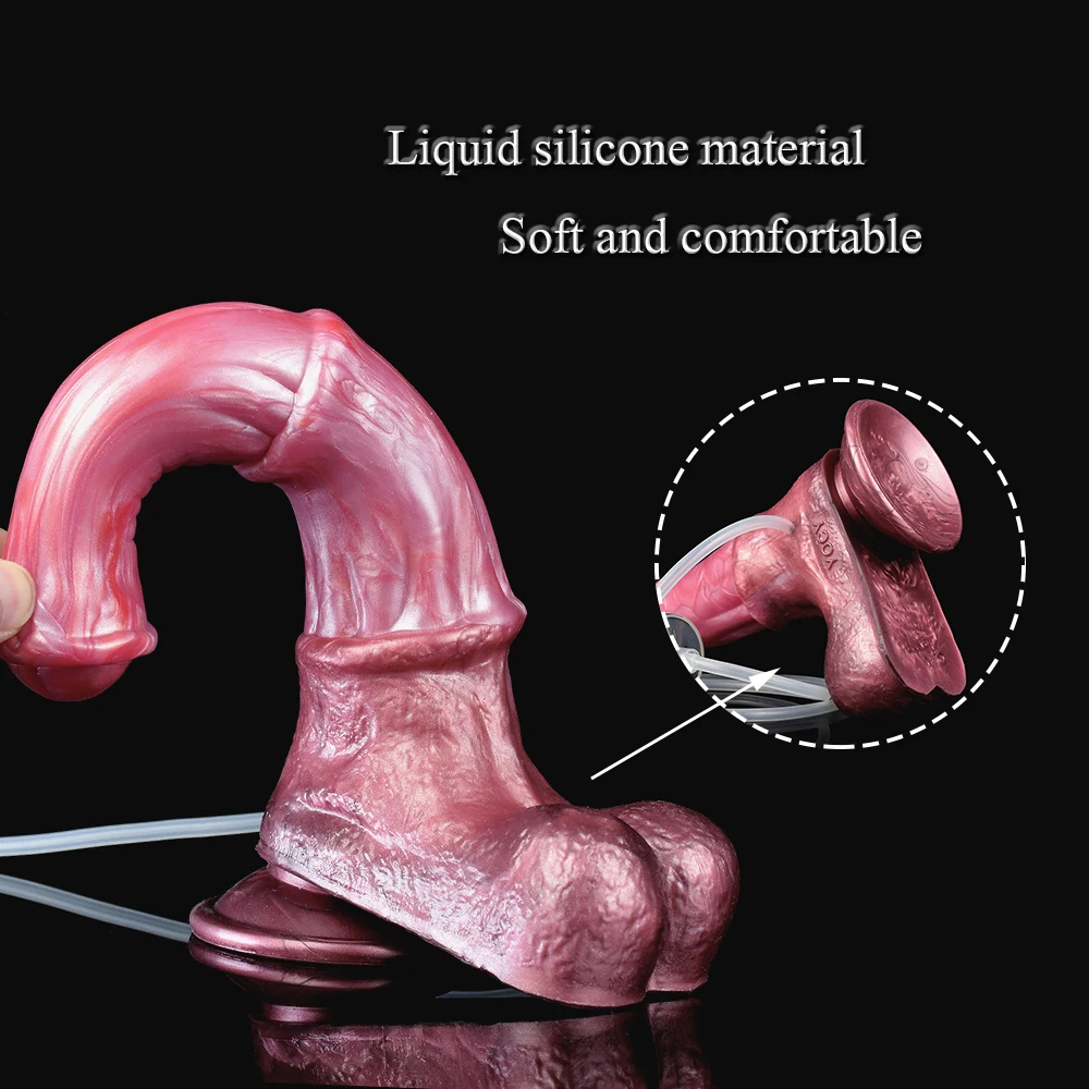 YOCY Long Horse Squirting Dildo Silicone Anal Plug Animal Ejaculation Penis Sex Toys For Adult Women Men Masturbator Sexy Shop - view 3