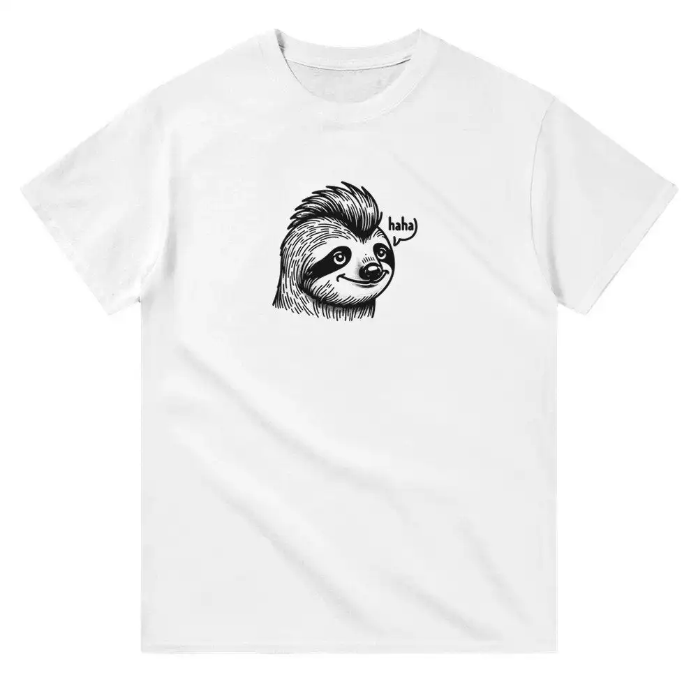 Amused Mohawk Sloth T Shirt Animal Lover Funny S For Him Her