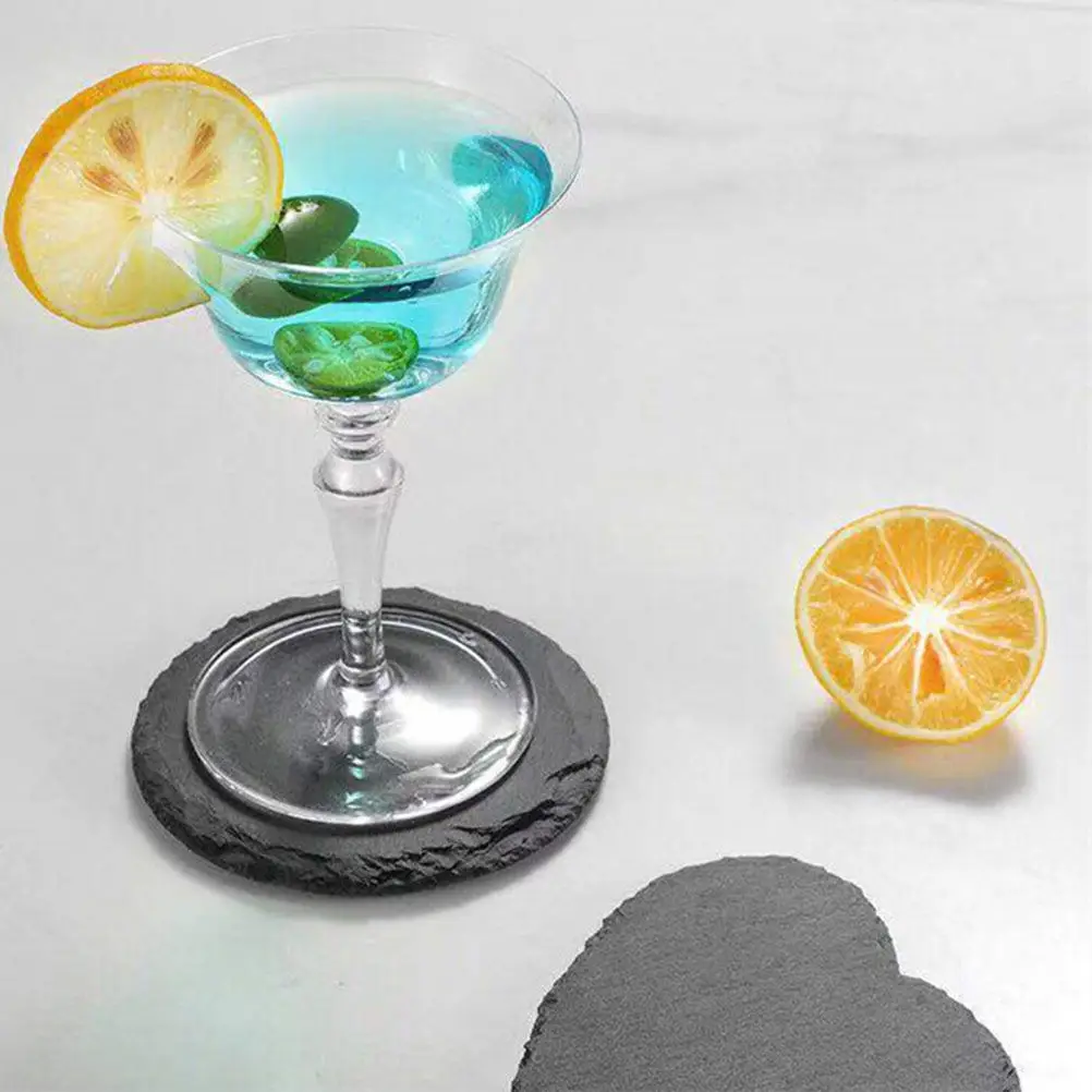 Natural Stone Coasters Set of 3 – Heat-Resistant, Non-Slip Cup Mats for Home, Office & Party – Vintage Style 5
