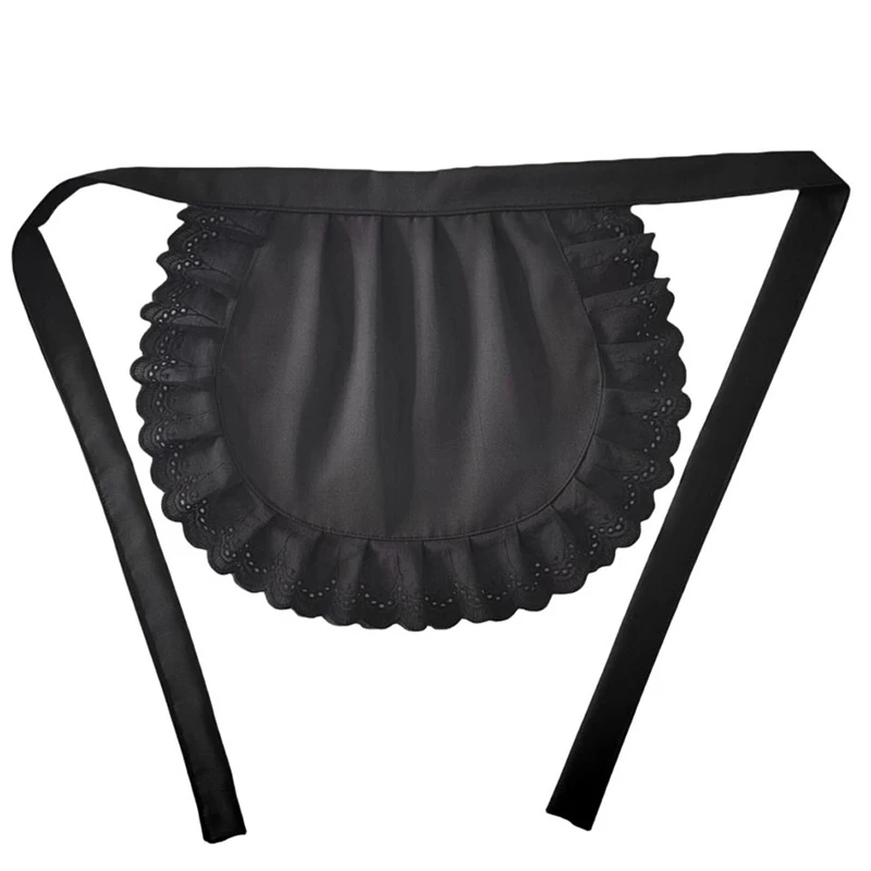Fashion Lace Woman Lolita Maid Apron Short Half Waist  Sexy Female Cafe Kitchen Cooking Florist Beauty Restaurants Pinafore Home
