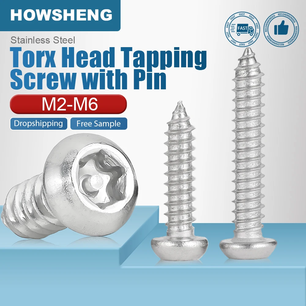 5-30pcs Torx Pan Head Self-Tapping Screw M2 M3 M4 M5 M6 Stainless Steel Six Lobe Round Head Wood Screw with Pin