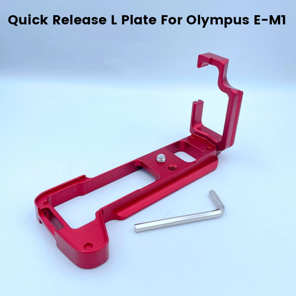Quick Release L Plate Holder, Hand Grip para Olympus E-M1 Camera, Suporte Vertical, Vermelho